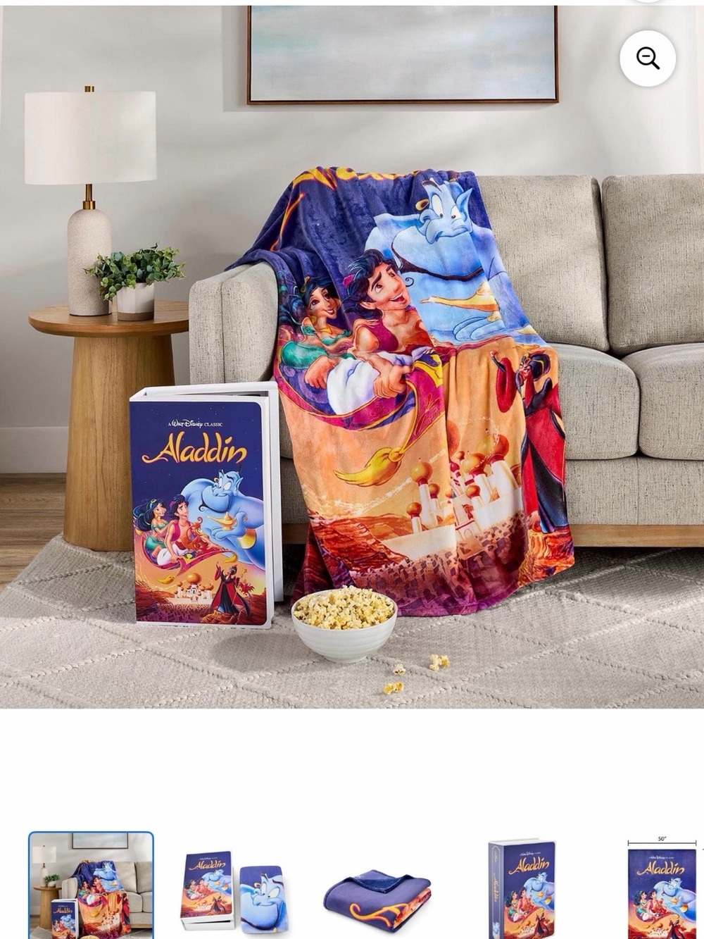 New in Box Disney Aladdin Throw Blanket -